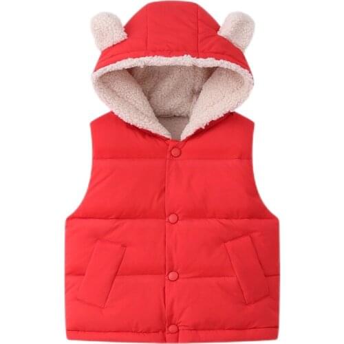 Kids Vest Hooded Girls Jackets Winter velvet Boys Jacket Spring Outerwear Costumes Warm Coats Baby Children Hooded Vest HPY210