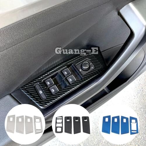 For Volkswagen VW T-ROC TROC 2017 2018 2019 2020 Car Sticker Inner Door Window Glass Panel Armrest Lift Switch Button Trim Frame