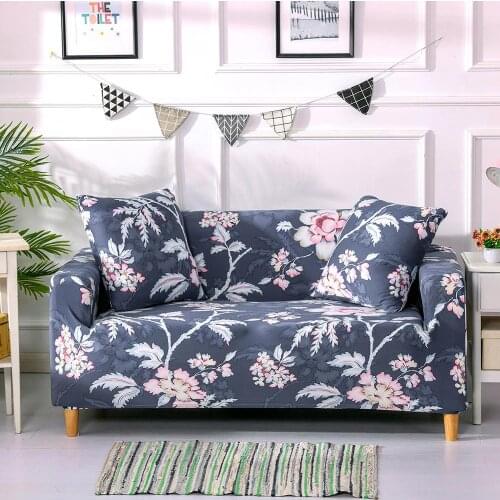 Sofa Slipcover Stretch Fabric Flower Bird Pattern Elastic Seat Couch Settee Sofa Covers 1-Piece Pet Dog Protector 1/2/3/4 Seat