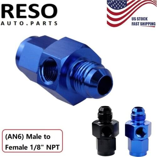 RESO--AN6 Male to Female Fitting 1/8" NPT Gauge / Sensor Side Port Adapter 6AN