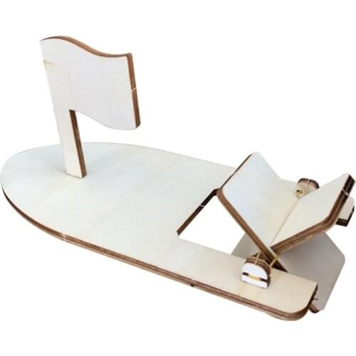 HobbyLane DIY Wooden Sailboat Model Kids Physical Science Experiments Assembled Educational Toy