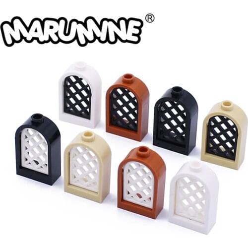 Marumine 30044 Window 1 x 2 x 2 2/3 With Rounded Top Pane Of Window Lattice Diamond 30046 Building Bricks Mini Accessories