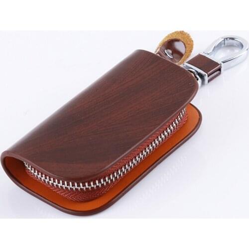 Leather Zipper Key Case Bag Car Key Wallets Men Key Holder Housekeeper Keys Organizer Wallet Women Keychain Covers