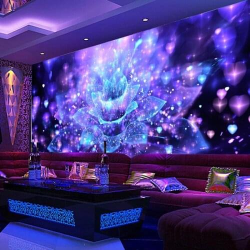 Colorful Flower Bar KTV Tooling Wallpaper Living Room TV Sofa Background European Waterproof Wall Cloth Home Decor 3D Fresco