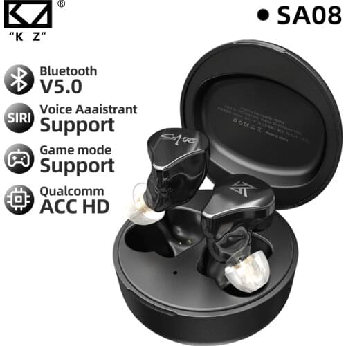 KZ SA08 Headset Balanced Armature 5BA True Wireless Headphones Touch Control Game Earbuds Noise Cancelling Sport Earphones