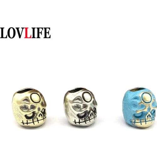 Brass DIY Accessories Jewelry Ghost Face Knife Pendant Paracord Beads Retro Punk Specter Skull Handmade Lanyard Keychain Hanging