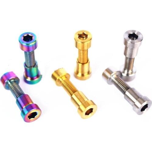 M5x16mm GR5 Titanium Screw Bolt With Cap Nut For Bike Bicycle Carbon Fibe Handlebar