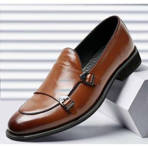 Big Size Men Shoes Retro Men Leather Shoes Fashion Luxury British Male Dress Shoes Vintage Pointed Toe Business Mans Footwear