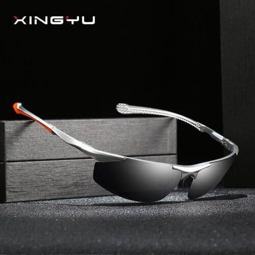 Men outdoor polarized aluminium sunglasses with color film lens outdoor driving fishing sunglasses metal frame sports sunglasses