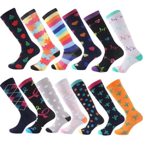 22 Styles Unisex Socks Crossfit Compression Stockings Varicose Vein Medical Pressure Socks For Leg Stretch Pressure Circulation