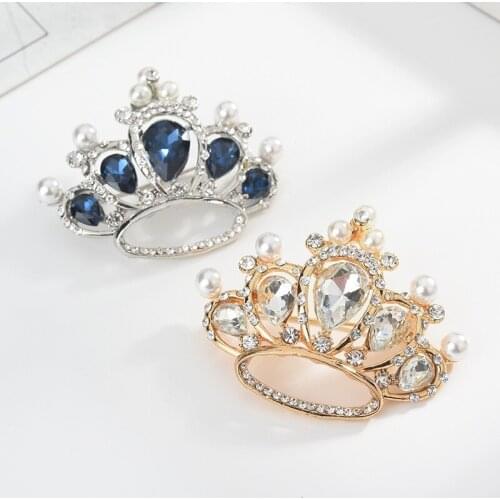 New Crown Pearl Brooch Suit Crystal Corset Pin