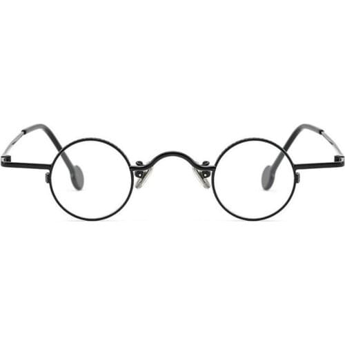 New round frame retro trend punk ultra small eyeglass frame hip hop fashion mens and womens street photos can be made myopia