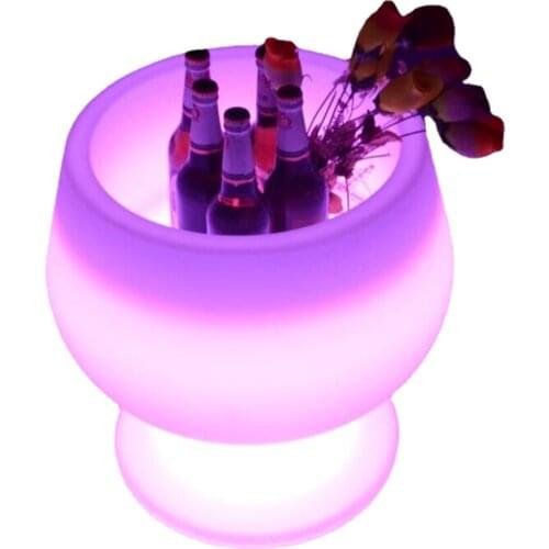 Fancy Shaped Rgb Colors Changing Illuminated Led Ice Bucket Party Wedding Event Plastic Led Champagne Cooler