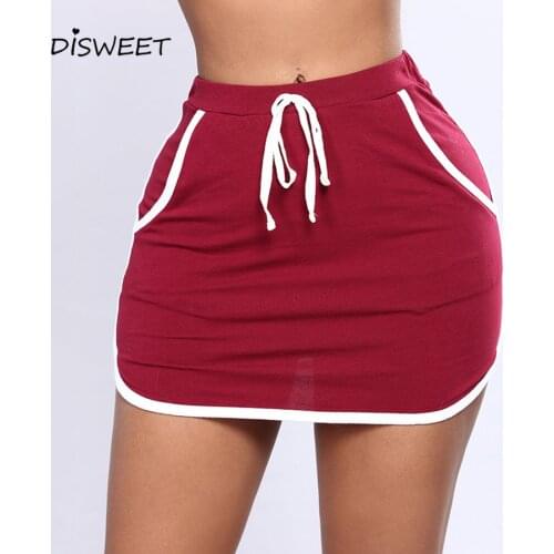 Simple Casual Short skirt Summer woman Solid Color mini skirts ladies Womens Elastic Tight-fitting Slim Beach party skirt women