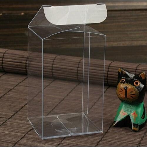 50PCS 5*5*8cm Transparent waterproof Clear PVC boxes Packaging small plastic box storage for food/jewelry/Candy/Gift/cosmetics
