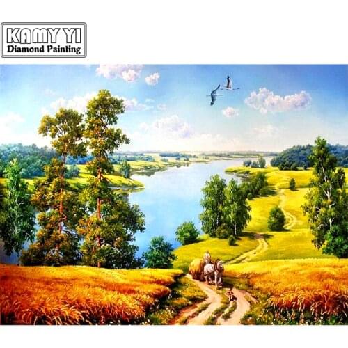 DIY 5D Full Drill Square Diamond Diamond Painting"Autumn scenery"Diamond Embroidery Cross Stitch Rhinestone Mosaic Painting