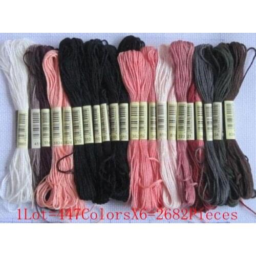 Toprated Cross Stitch Thread Similar DMC Cross Stitch Thread 1LOT=447COLORSX6=2682PCS Embroidery Knitting Thread Free Shipping