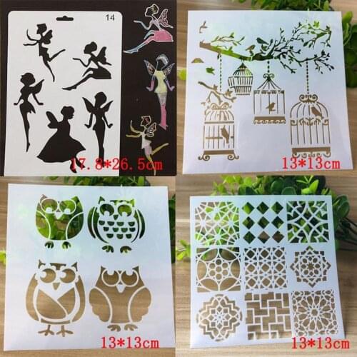4 Pcs Irregular Templates Stencil Openwork Painting Template Accessories Sjablonen For Scrapbooking Stencil Decor
