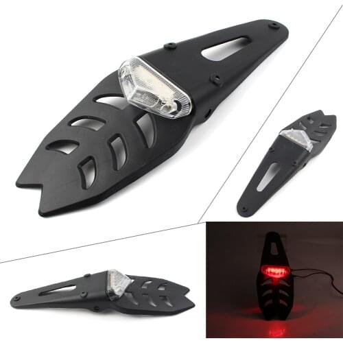 Universal Integrated LED Motorcycle Rear Tail Light Black Fender Lamp For Harley Honda Suzuki Kawasaki Dirt Bike Custom Bikes