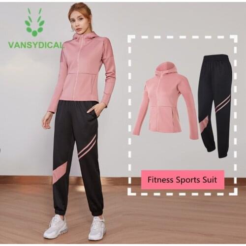 New 2 Piece set Running Sports Suit Women Sportswear Set Gym Yoga Training Clothing Breathable Fitness Jogging Workout Outfit