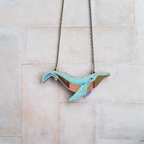 Creative Marine Life Pendant Golden Whale Animal Nature Necklace Women Fashion Creative Jewelry Gift