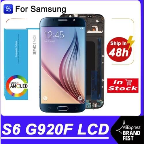 100% Original 5.1'' Super AMOLED LCD Display Touch Screen Digitizer For Samsung Galaxy S6 G920 SM-G920F G920F G920F Repair Parts