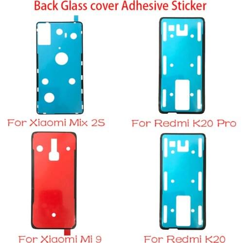 2PCS For Xiaomi Mi 9 9T Mix 2S Redmi Note 7 8 K20 F2 Pro K30 Pro Poco X2 9S 9 Pro Adhesive Sticker Back Housing Battery Cover