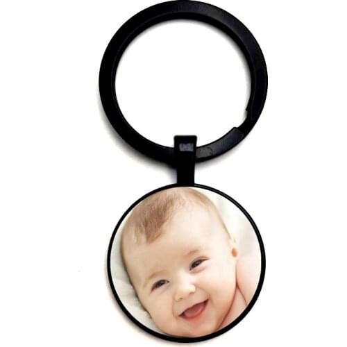 2020 Private Custom New Personality Key Ring Mother Glass Picture Baby Father Mother Brother and Sister Handmade Keychain