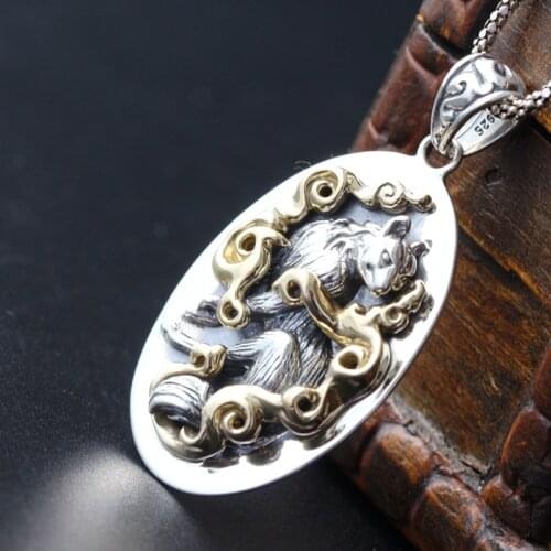 S925 sterling silver gilt silver pendant personality antique style gift wholesale