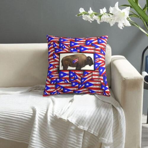 Abuelo Puerto Rico Flag Puerto Rican Pride,Buffalo Boricua Bills pillowcase printed cushion cover sofa waist pillow pillow cover