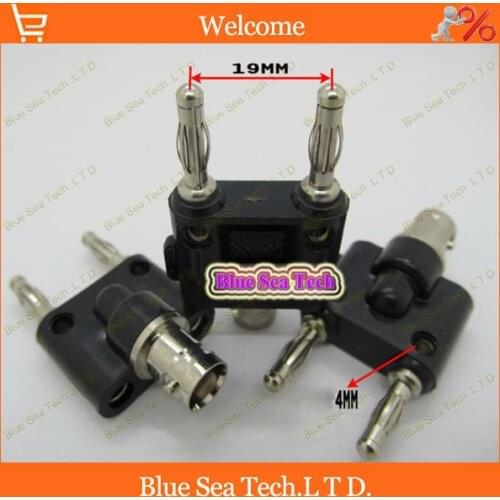 10pcs DIY BNC adapter, BNC female socket to double 4mm banana plug 19mm pitch for ET310 oscillograph accessories Free Shipping