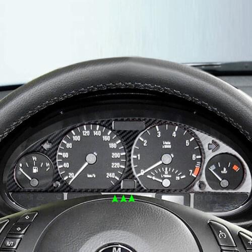 Car Carbon Fiber Steering Wheel Dashboard Panel Cover Sticker Trim For BMW 3 series E46 1998 1999 2000 2001 2002 2003 2004 2005