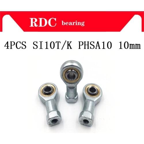 Free Shipping 4pcs 10mm SI10T/K PHSA10 High quality rod end joint bearing metric female right hand thread M10X1.5mm rod end
