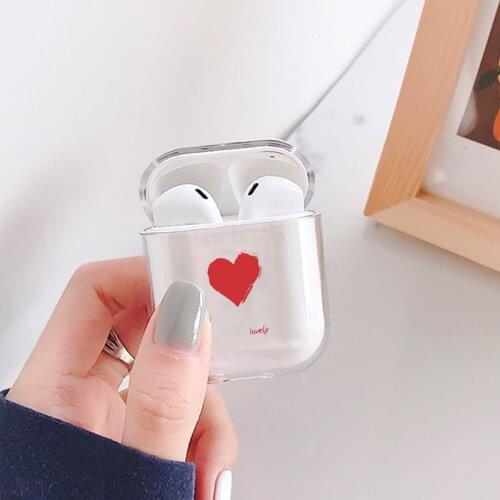 LAUGH LIFE Couple Hard Lovely Heart For Apple Airpods Case Cover Transparent Clear Luxury Earphone Case For Airpods Cases