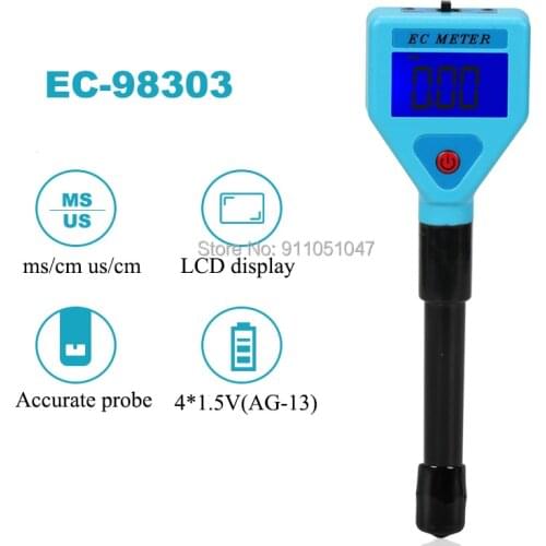 EC-98303 Digital EC Meter Tester Water Quality Monitor Water Quality Analyzer Backlight Display for Pool Drink Water Aquarium