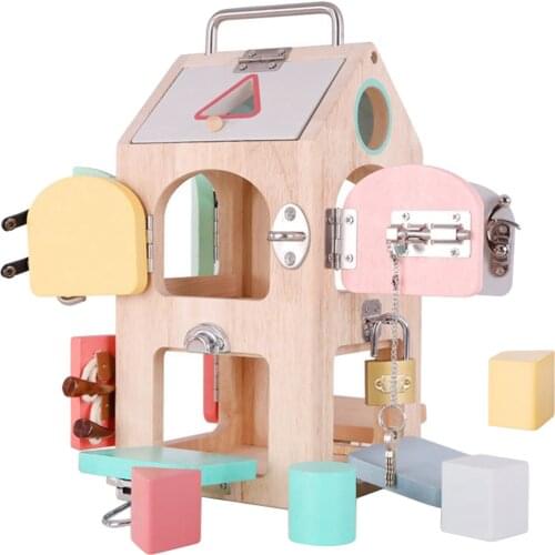 Montessori Wooden Educational Learning Toys Children DIY Interlocking