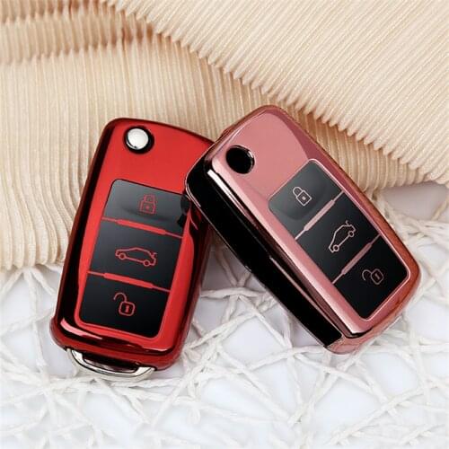 Wear resistant New Soft TPU Full Cover Car Key Case For Volkswagen For VW Passat Golf Jetta Bora Polo Sagitar Tiguan Accessories