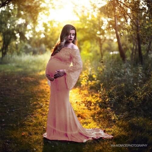 Fancy Lace Top Maternity Photography Props Dresses For Pregnant Women Clothes Maternity Dresses For Photo Shoot Pregnancy Dress