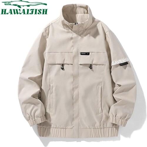 Hawaifish brand Mens Jackets 2021 spring Autumn Stand-up collar veste homme hot sale fashion hip hop loose jaqueta masculina
