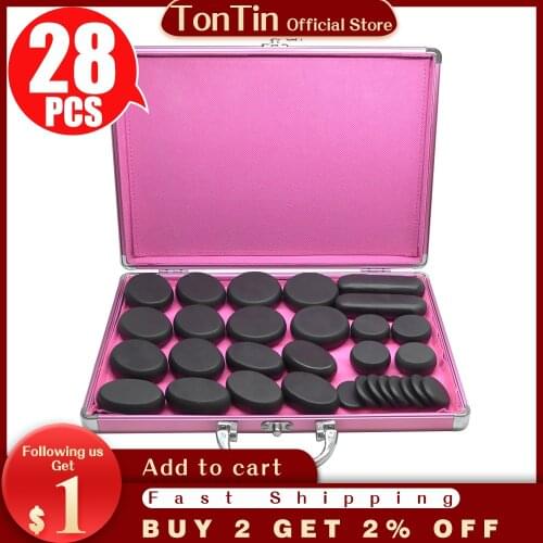 Hot Stone Massage Set Heater Box Relieve Stress Back Pain Health Care Acupressure Lava Basalt Stones for Healthcare