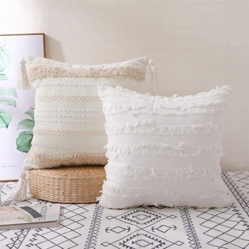 Tassel Cushion Cover Embroidery Pillow Cover 45x45cm For Living Room Bed Decorative Pillows Home Decoration Salon Funda Cojin