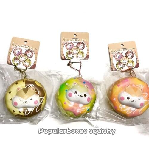 Popularboxes poli Three colour donut squishy Slow Rising Gift Toy