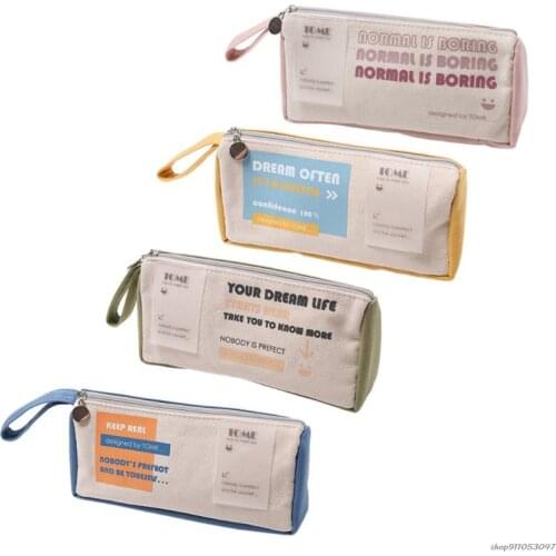 Premium Canvas Pencil Pouch Cosmetic Pouch Portable Pen Pouch Multipurpose Travel Storage Bag for Makeup Artists Student au9 21