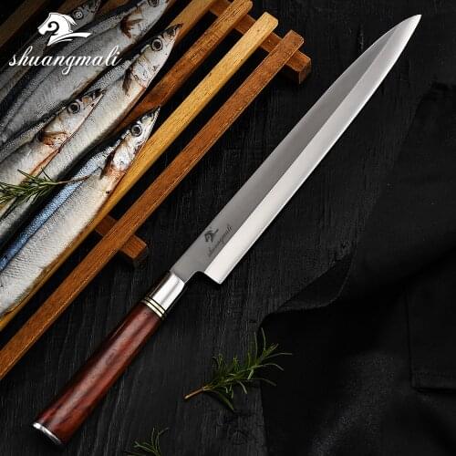 Professional 11 inch Japanese Sashimi Knife Kitchen Chef Sushi Knives Germany 1.4116 Steel Salmon Yanagiba Fishing Knife