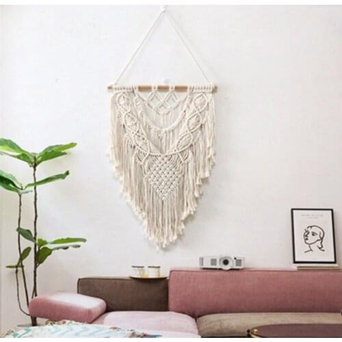 Hand Pendant Macrame Wall Hanging Boho Woven Tapestry Bohemian Crafts Room Decoration Gorgeous Tapestry for Home Decor