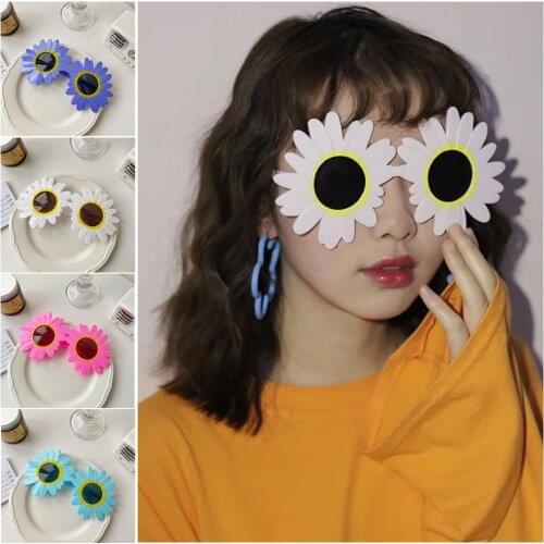 Cartoon Lovely Plastic Frame Sunflower Goggles Eyeglasses Girl Retro Cake Round Birthday Sunglasses Beach Accessories Toddler