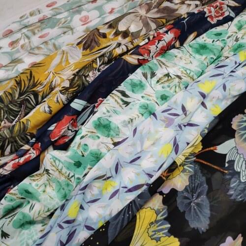 Print Chiffon Soft 75D Dress Fabric DIY Breathable Qualified Ribbon Scarf Cosplay DIY Craft fabric