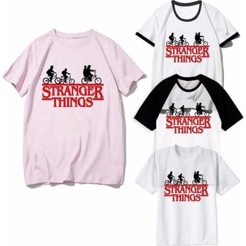 Stranger Things T Shirt Women Men Harajuku Funny Movie Shirt Upside Down Eleven Tshirt Fashion Male Women Homme Pink T-Shirt