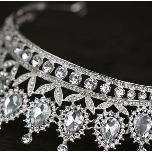 Bridal Tiara Crown Rhinestone Wedding Women Hair Jewelry Headband Bride Jewelry Crown New Silver Hair Accessories Queen Princess