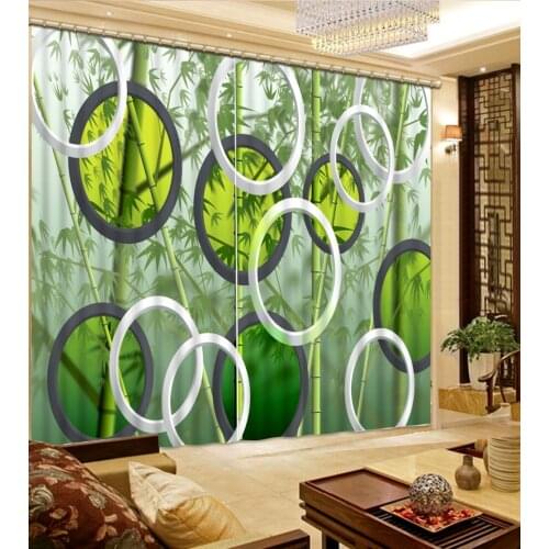 Top Classic 3D European Style High Quality Customize size Modern stereoscopic bamboo custom curtain